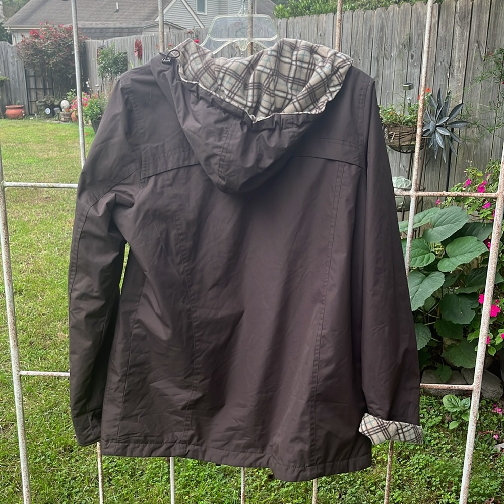 Free Country Brown Jacket with Plaid Lining - Picture 3 of 4